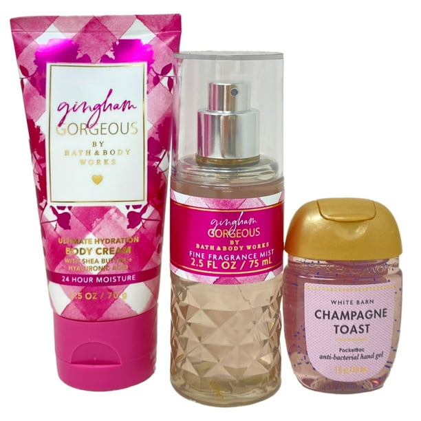 Bath & Body Works Gingham Gorgeous - Thank You Mini Gift Bag Trio Set -  Body Cream, Fragrance Mist and PocketBac Sanitizer Hand Gel with a  Himalayan ...