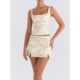 thumbnail image 6 of KelaJuan 2 Piece Women Skirt Set Low Cut Crop High Waist Bodycon Mini Skirt Two Piece Outfit Sexy Clubwear, 6 of 10