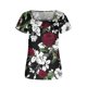 thumbnail image 4 of ICHUANYI Clearance Women Fashion Printed Casual V-Neck Short Sleeve Loose T-Shirt Blouse Tops(Red, M) ICHUANYI WER2023081206557, 4 of 5