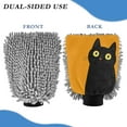 thumbnail image 2 of Microfiber Car Wash Gloves With Chenille & Polyester Terry Scratch-Free Cleaning Elastic Cuffs Cute Black Cat, 2 of 8