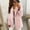 Pink, variant on Uooqdmx Blazers for Women Suits Casual Solid Single Button Lapel Long Sleeve Slim Suit Temperament Coat for Ladies Blazers for Women Business Casual Blue L