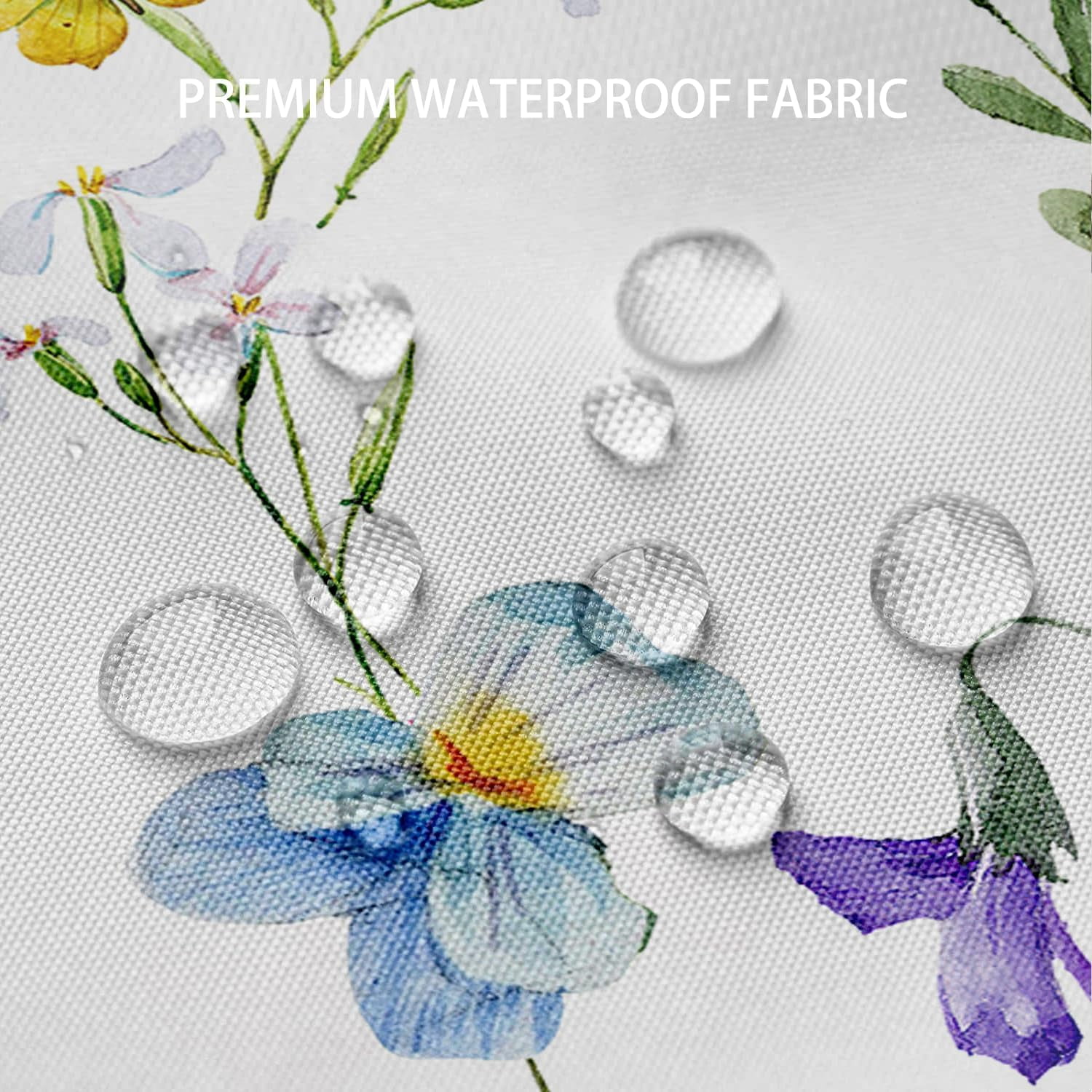 Extra Long Colorful Floral Butterfly Shower Curtain 72 x 84 Inch, Botanical Flower Shower Curtain for Bathroom Decor, Waterproof Fabric Wildflower Shower Curtain with Hooks