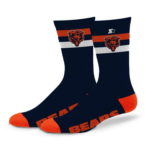 Unisex Starter Chicago Bears Team Color Two-Stripe Crew Socks