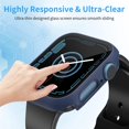 thumbnail image 2 of 4-Pack Hard PC Case Compatible with Apple Watch Series 7 45mm/41mm, Built in Tempered Glass Screen Protector Full Coverage Protective Cover Bumper Smartwatch Accessories Man Women for iWatch 7, 2 of 5