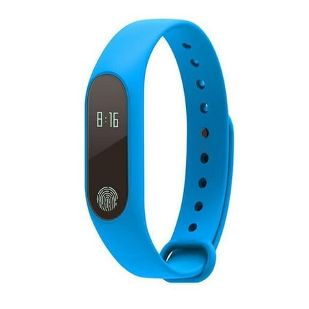 Fitness Tracker Smart Bracelet Wristband 0.42 Inch OLED Screen IP67 Waterproof Support Heart Rate Monitor for Android IOS Smart Phone- Blue