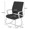 thumbnail image 2 of Modern Office Chair No Wheels, Ergonomic Study Chair with Handrail and Steel Legs, Comfy Home Office Desk Chairs with Ultra Thick Cushion, White+Black, 2 of 9
