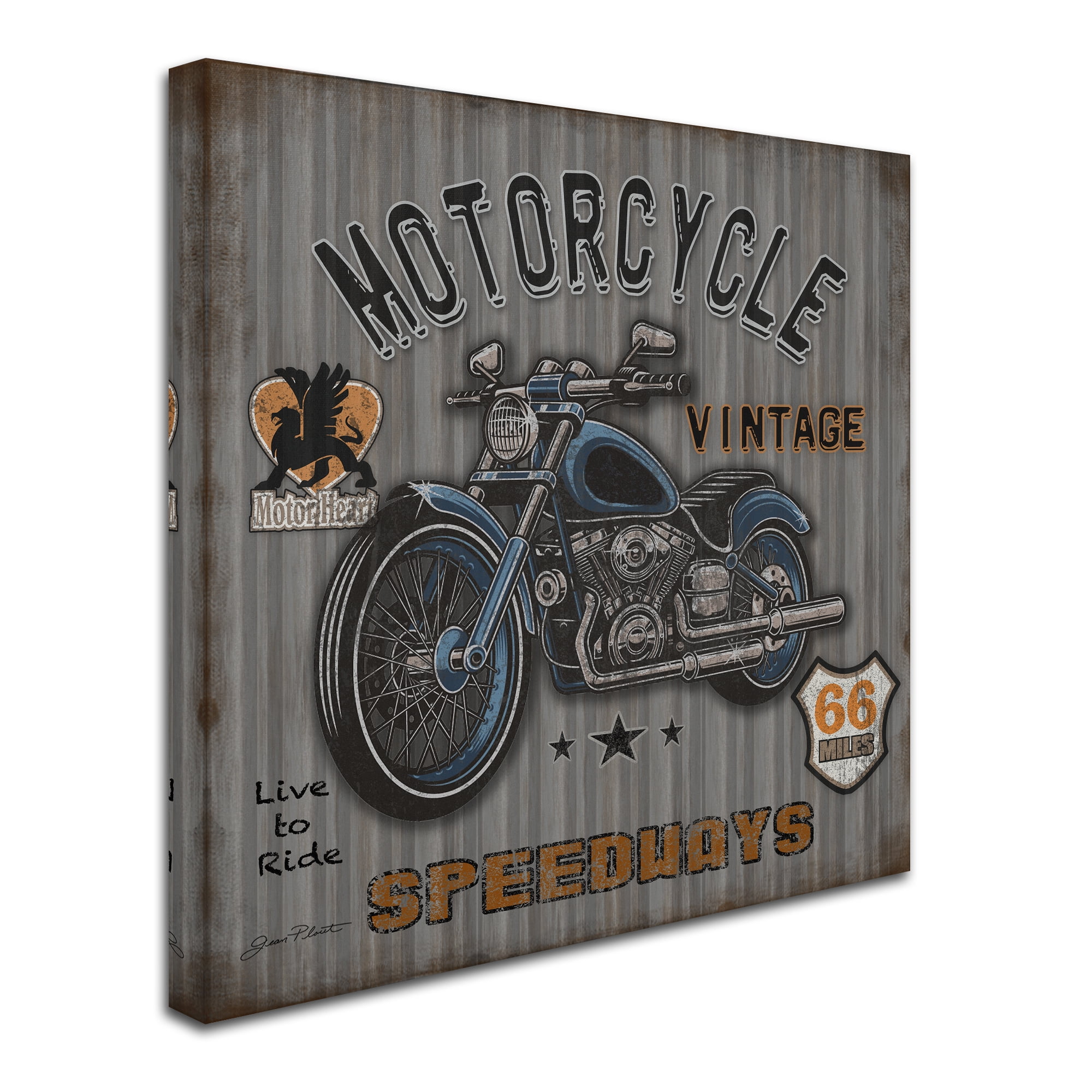 Trademark Fine Art 'Motorcycle Speedway 2' Canvas Art by Jean Plout