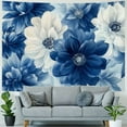 thumbnail image 4 of BCIIG Flowers Blue and White Tapestry Wall Hanging Unique Style Graphic Tapestries for Home Decor Living Room Bedroom Apartment Farmhouse Dorm 60x50inch, 4 of 6