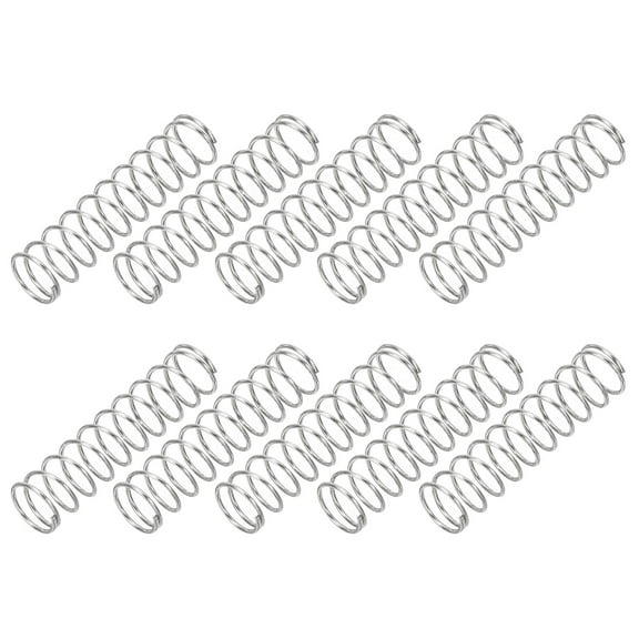 Uxcell 0.4mm Wire Dia x 5mm OD x 20mm L Compression Spring, 304 Stainless Steel Mechanical Extension Small Springs 10 Pcs