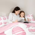 thumbnail image 4 of Erosebridal Kawaii Easter Eggs Kids Twin Comforter Sets,Pink Bowknot Cute Bows Bedding Set For Bowtie Girls ,Reversible Pink 2 Pieces, 4 of 7