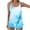002Light Blue, variant on Generic Women Plus Size Swim Suits Printing Modest Ruched Swimsuits Two Piece Tankini Tops with Shorts Swimwear