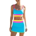 thumbnail image 2 of Women's High Waisted Bikini Sets Neon Color Tummy Control 3 Piece Swimsuit Summer Sporty Bathing Suit with Skirt, 2 of 9