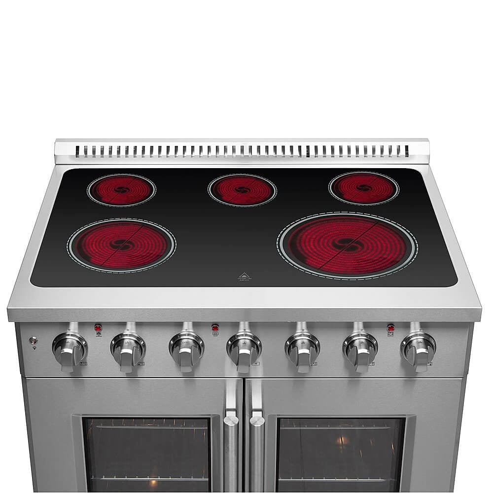 Forno Galiano 36-Inch Freestanding French Door Electric Range, True Convection, Energy Efficient