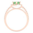 thumbnail image 4 of Halo Engagement Ring for Women - 2.38ct Simulated Green Diamond in 18K Rose Gold Promise Ring, 4 of 6