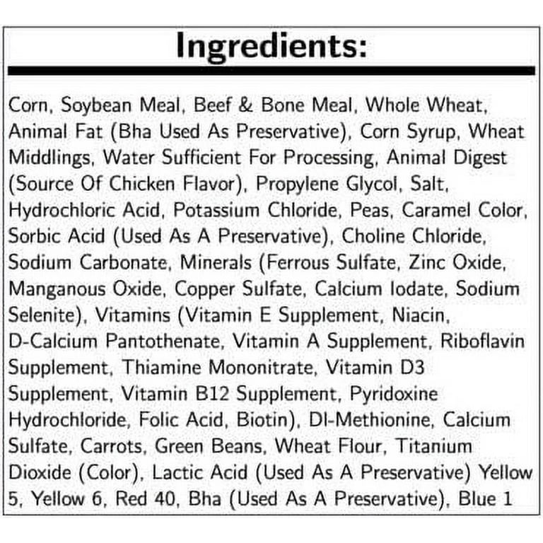 Kibbles and bits ingredients list deals