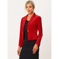 thumbnail image 2 of Chaqueta De Traje De Oficina De Negocios Con Solapa Y 1 Botón De Terciopelo Para Mujer Rojo XS, 2 of 5
