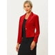 thumbnail image 2 of Chaqueta De Traje De Oficina De Negocios Con Solapa Y 1 Botón De Terciopelo Para Mujer Rojo XS, 2 of 5