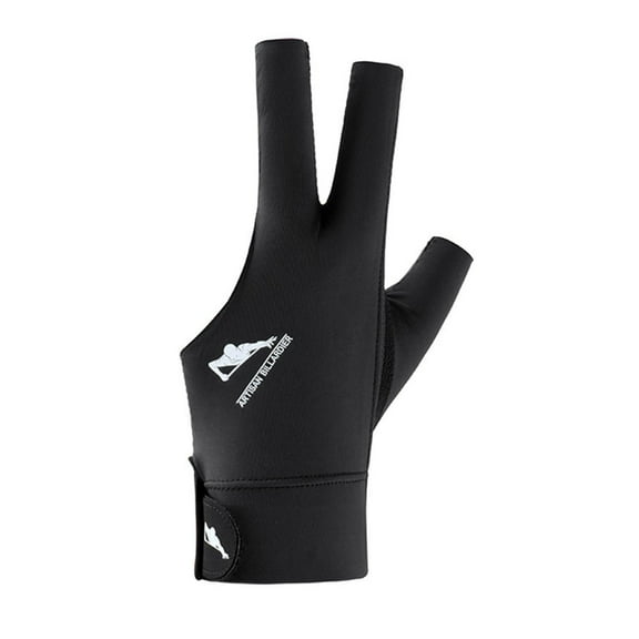 Pebbuoy 1Pc Billiards Glove Anti-slip Sweat-absorbing Breathable Men Women Left Hand Snooker Cue Sport 3-Finger Glove Billiards Accessories