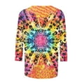 thumbnail image 5 of CYMMPU Tunic Tops 3/4 Sleeve Loose Fit Spring Tops Fall Fashion Shirts Tie Dye Ombre Round Neck Blouses for Women Dressy Casual Lightweight Basic T-Shirts Multicolor XXL, 5 of 5