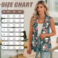 thumbnail image 6 of Psesaysky Womens Casual Suit Vest Retro Skull Flower Print Loose Fit One Button Waistcoat Sleeveless Blazer Jackets Dressy Blazers Vest Tops, Size L, 6 of 6