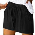 thumbnail image 5 of hcuribad Shorts for Women,Linen Pants Women Women's Spring Summer Solid Cotton Li Nen Shorts With Split Pocket Casual Pants Workout Shorts,Cargo Pants Women,Pants for Women Black Pants M, 5 of 5