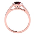 thumbnail image 3 of Aonejewelry 1.20 Ct. Ttw Cushion Shape Garnet Bridal Set In 10k Rose Gold, 3 of 4