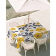 thumbnail image 3 of 54x80 Inch Outdoor Tablecloth with Umbrella Hole Zipper Rectangle Yellow Grey Spring Floral Rectangular Tablecloths Outside Waterproof Summer Botanical Elegant Patio Table Cover for Picnic Party, 3 of 8
