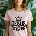 thumbnail image 5 of Jesus Is King Christian T-Shirt for Men and Women, Heliconia, Size 2XL, 5 of 6