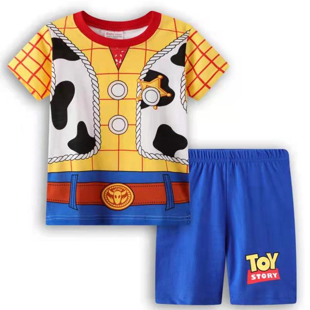 1-7Y Conjunto de pijamas para niños Buzz Lightyear Woody Toy Story Niños Dibujos animados Verano Ropa de ocio Ropa de dormir Pijama Ropa Regalo para Kid120cm 6T zhangyuxiang CONDUJO