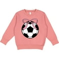 thumbnail image 2 of Inktastic Girls Soccer Ball Coquette Bow Toddler Sweatshirt, 2 of 4