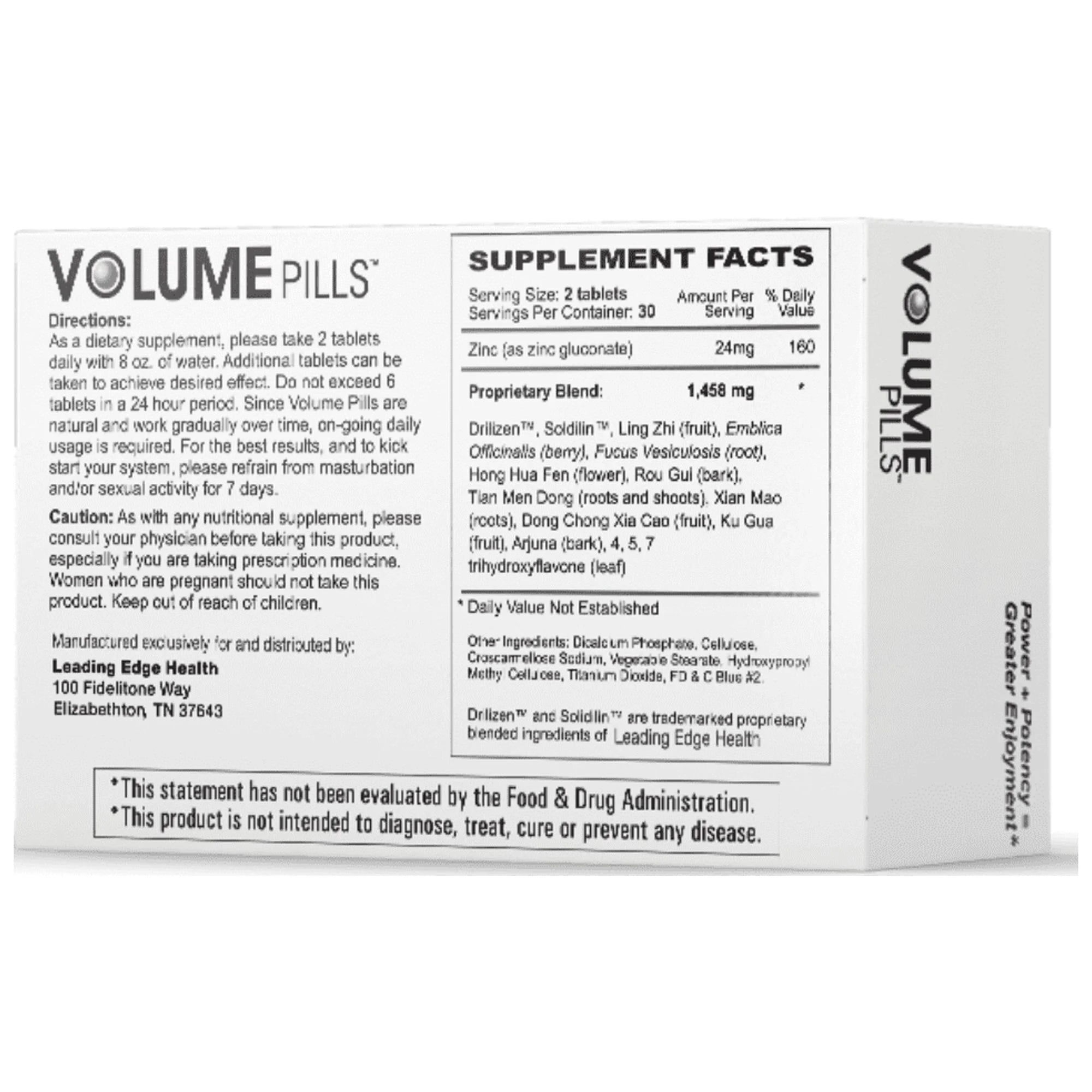 Leading Edge Health Volume Pills Men’s Daily Supplement with Herbal Blend and Zinc 60 Tablets