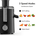 thumbnail image 5 of SIFENE 500 W 50 oz 3-Speed Centrifugal Juicer, Black, 5 of 8