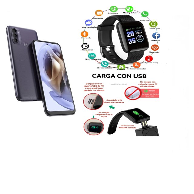 Smartphone DE 4GB CON 128GB DESBLOQUEADO Motorola G62-GRAY + RELOJ