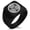 Black, variant on Stainless Steel Tokugawa Samurai Crest Geometric Pattern Biker Style Polished Ring