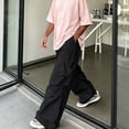 thumbnail image 2 of Men Wide Leg Cargo Jogger Pants Multi Storage Pockets Breathable Sports Workout Pants S-XXL, 2 of 8