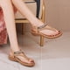 thumbnail image 5 of Sandalias de verano para mujer con correa elástica con cuentas, suaves, transpirables, ligeras, cómodas, zapatos de cuña de talla grande para mujer, 5 of 5