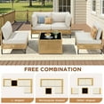 thumbnail image 3 of Lumiinofami Patio 5-Piece Wicker Sectional Furniture Sets, Boho Outdoor Conversation Sofa Sets with Beige Cushions and Coffee Table for Backyards Garden Balcony, 3 of 10