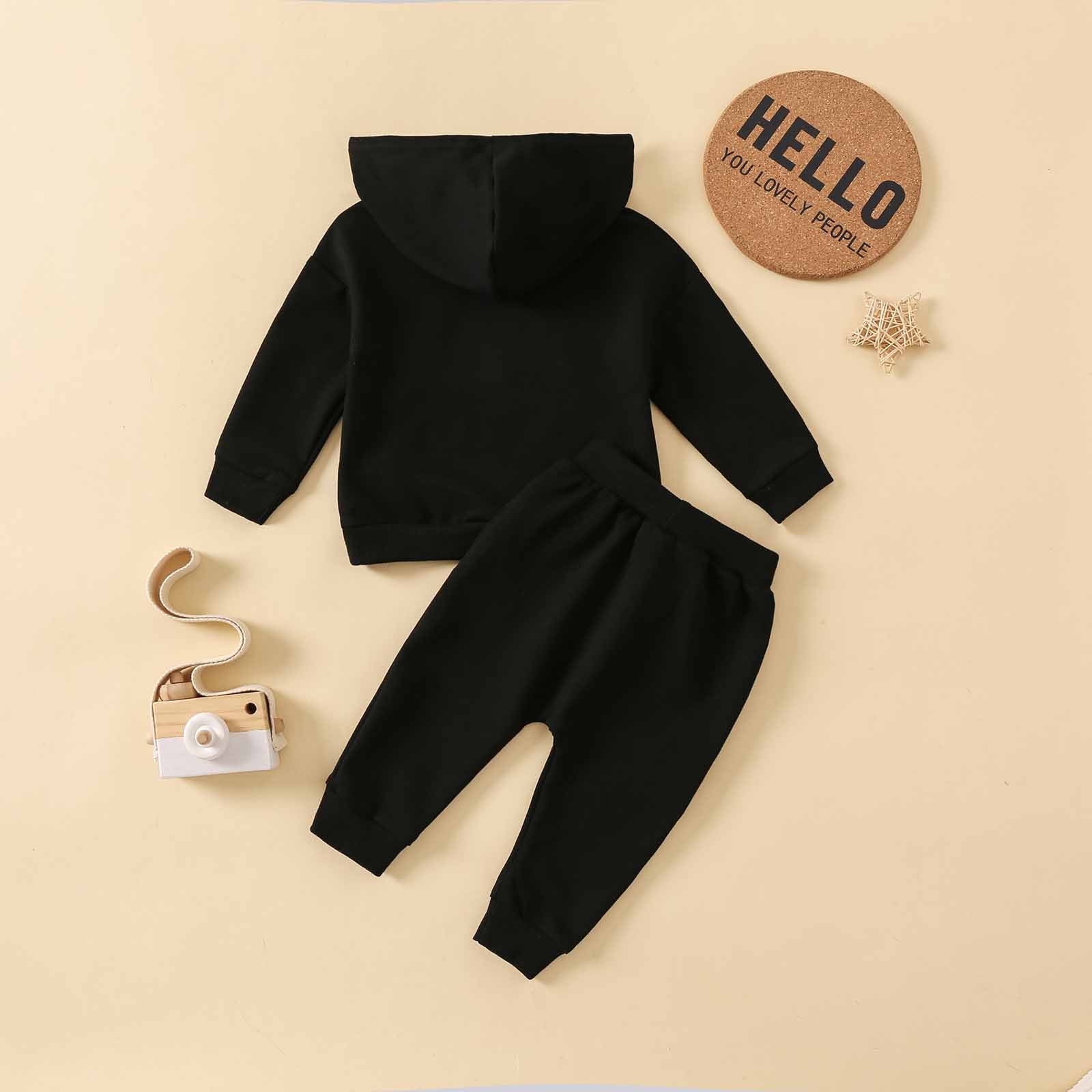 100% Cotton 2pcs Baby Boy/Girl Long-sleeve Letter Print Sweatshirt and Sweatpants Set