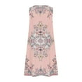 thumbnail image 4 of Fashion Plus Size Womens Summer Dresses Solid Color Casual Sleeveless Linen Loose Fitting Dress Spring Round Neck Dress with Pockets, 4 of 5