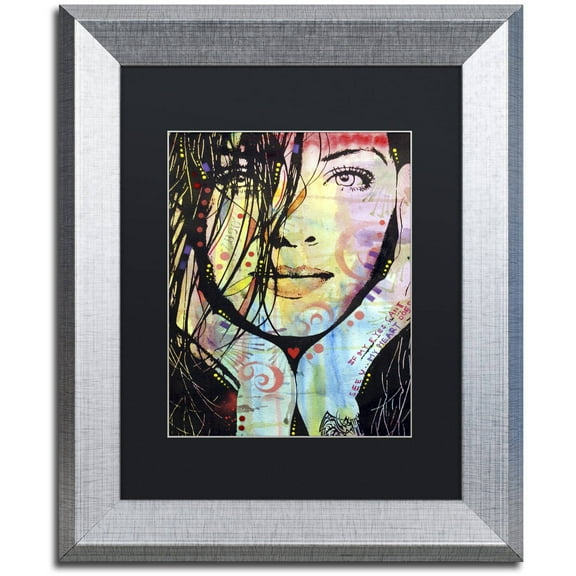 Trademark Fine Art "My Eyes Cant See U" Canvas Art by Dean Russo, Black Matte, Silver Frame