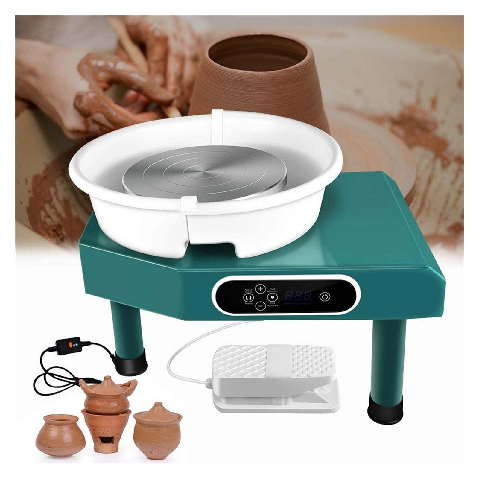 Ceramic Work Clay Technology School Teaching Ceramics 350W Ceramic LCD Electric Wheel, Using Detachable Basins ,Wide Ranging Usage