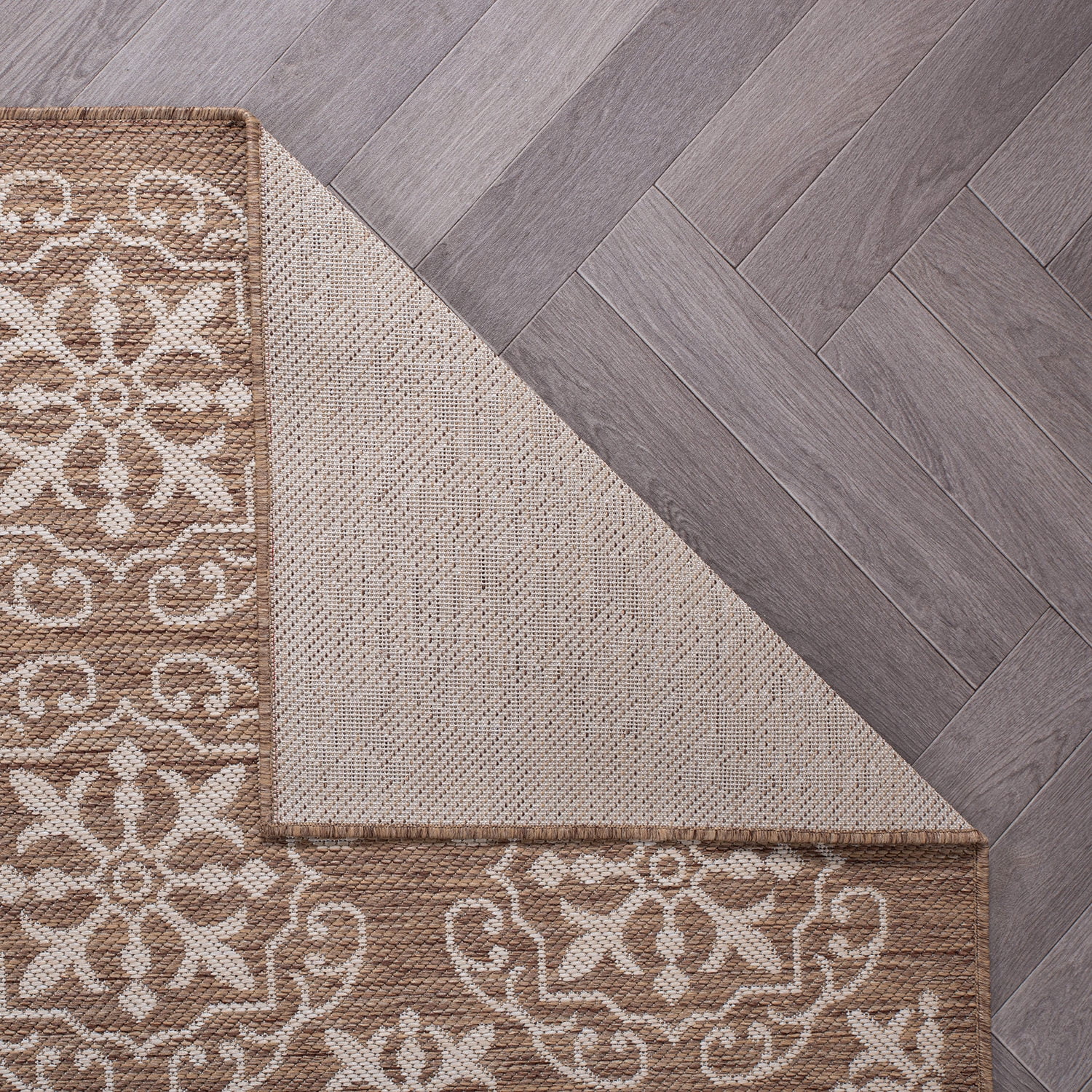 World Rug Gallery Transitional Geometric Textured Flat Weave Indoor/Outdoor Door Mat - BROWN 2'x3'