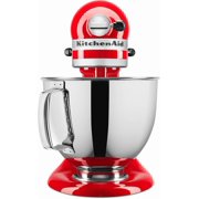 KitchenAid Artisan Series Tilt Head 5 qt Stand Mixer, Passion Red with Flat Beater, Dough Hook, Whip
