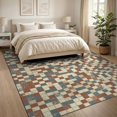 thumbnail image 3 of ODIKA Bathroom Geometric Way Interlocking Block Faded Stairs Hallway Non-Slip Chair-Friendly for Dining Room, Large Office, Lounge, 3 of 7