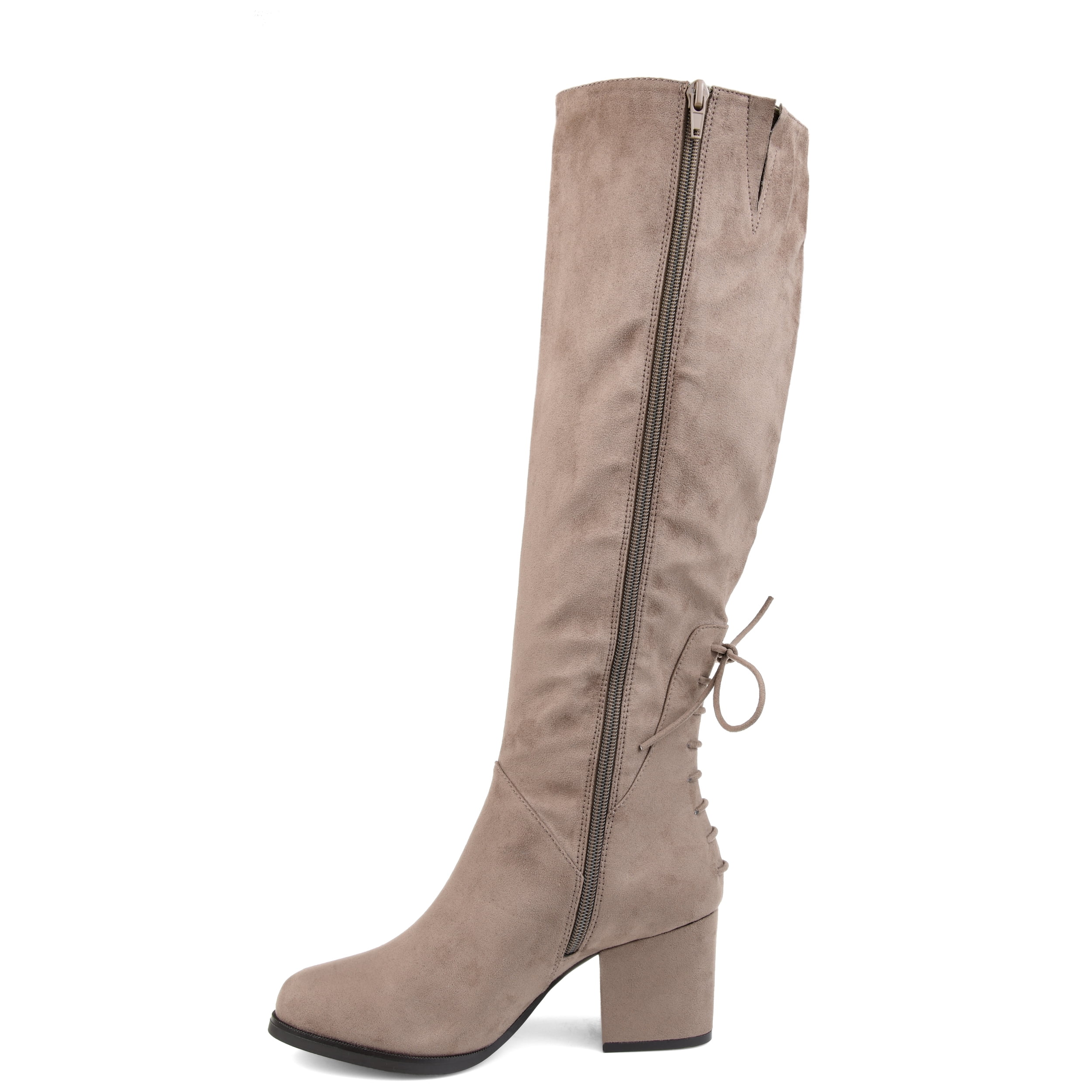 Journee Womens Leeda Extra Wide Calf Block Heel Knee High Boots