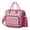 Rose-red-27, variant on Plaid & Stripes Symmetrical Cooler Bag - Rustic Style Insulated Food Storage for Travelers