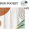 thumbnail image 4 of Boho Mid Century Small Kitchen Curtains Modern Abstract Window Treatment Leaf Rod Pocket Cafe Short Window Curtains for Bathroom Dining Laundry Room Bohemian Tier Treatment Drapes 27.5x39 inch, 4 of 6