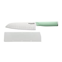 KitchenAid Classic 7-Inch Santoku Knife with Sheath, High-Carbon Japanese Steel Blade, Pistachio