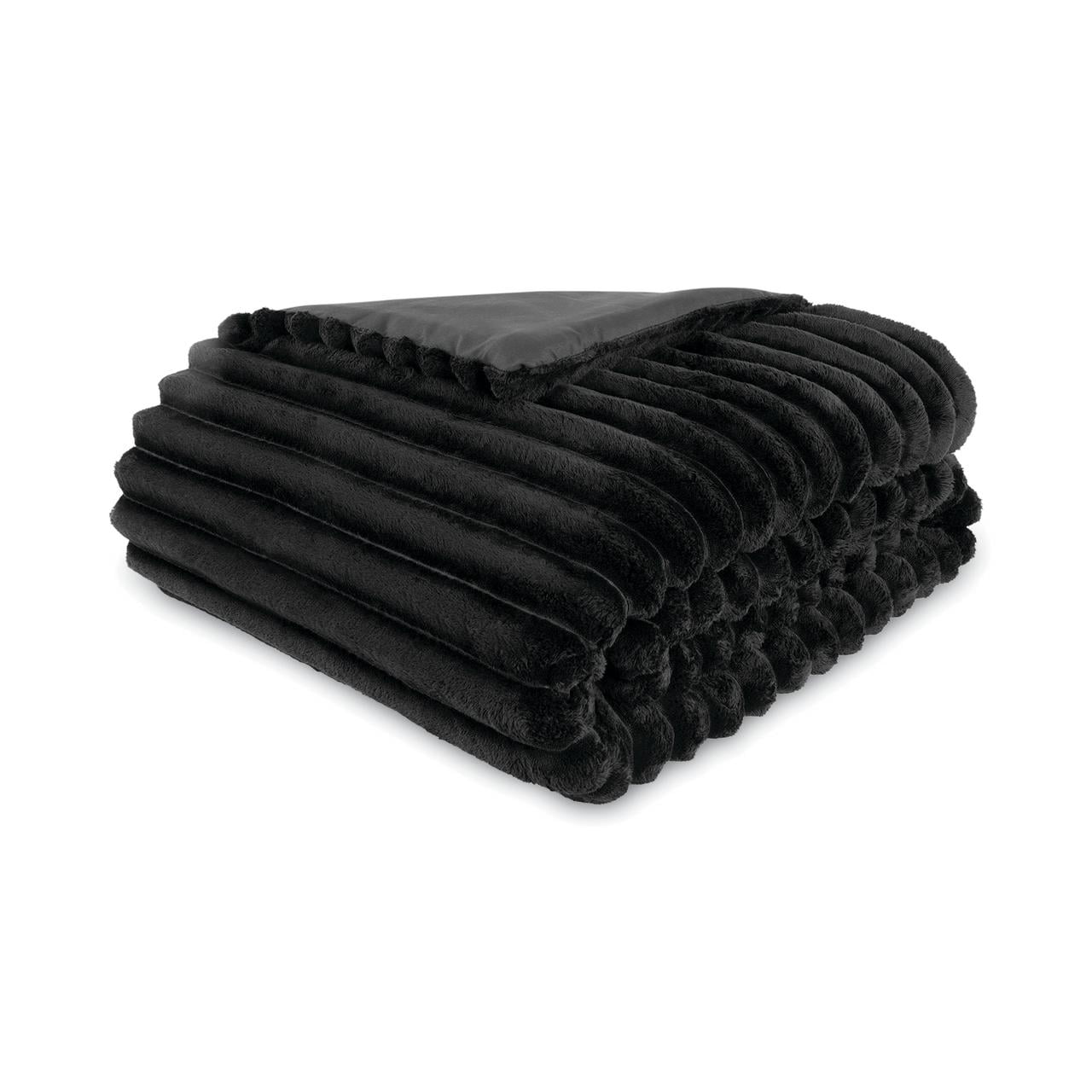 Mainstays 4-Piece Black Cozy Plush Comforter Set, T/TXL