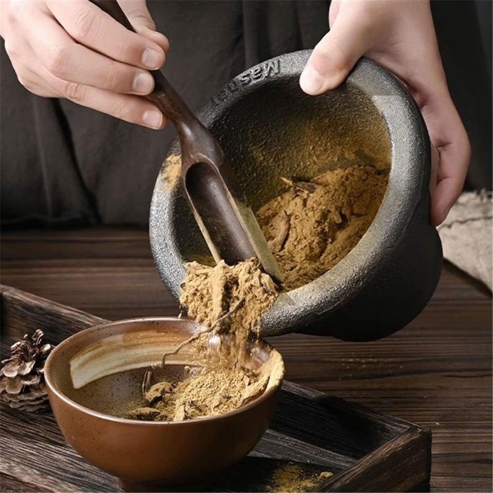 Manual Pound Pill Jar Spice Pounder Garlic Press Household Cast Iron Stirring Herb Grinder